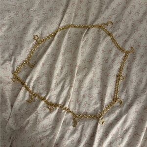 Gold Star And Moon Belly Chain